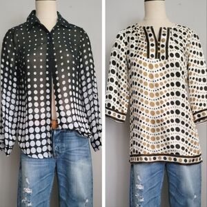 Two Eye Popping Polka Dot Tops. Small, Medium
